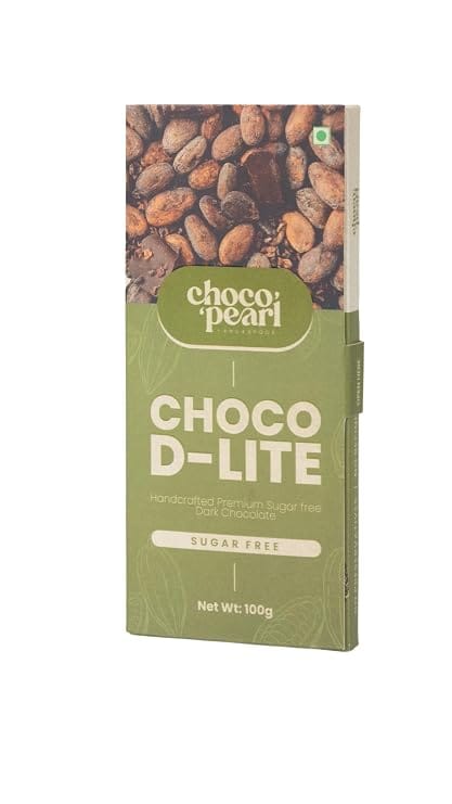 Choco Pearl Premium Handcrafted Dark Chocolate Collection |  Sugar Free Dark Chocolate (100g, Choco D-Lite) | Inspired by Hotel Chocolate & Ghirardelli Chocolate Craftsmanship