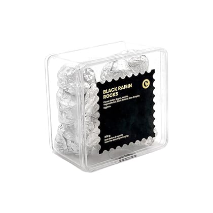 Chocopearl Eggless Chocolate Black Raisin Rock | Made with Cocoa Solids, Vanilla & Rice Crispies | Chewy Raisins with Crunchy Texture | 100% Vegetarian | 200g