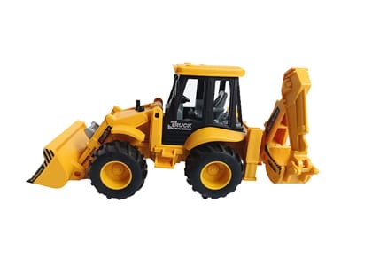 KTRS Enterprise 2-in-1 Backhoe Loader Toy for Kids | Construction Excavator & Front Loader | Heavy Duty Push & Go Engineering Vehicle | Movable Bucket & Digger | Gift for Boys & Girls 3+ Years