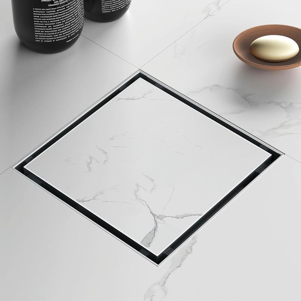 Marble Floor Drain (5 x 5 Inches) 304-Grade Stainlees Steel