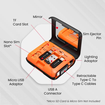 Portronics Snapcase 5 60W Multifunctional Fast Charging Data Cable Kit
