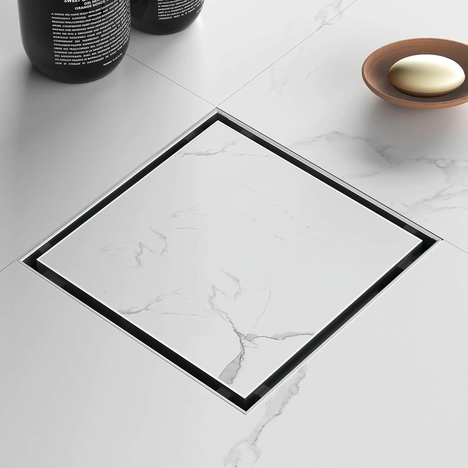 Marble Floor Drain (6 x 6 Inches) 304-Grade Stainlees Steel