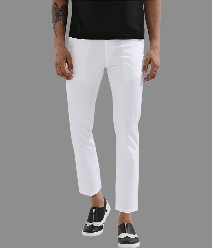 HALOGEN White Regular Chinos ( Pack of 1 )