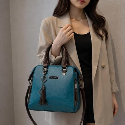 VISMIINTREND Sling/Hand Bags for Women Stylish | Box | Satchel | Bag for Woman | Ladies Purse Handbag (Teal Blue) VISMIINTREND Sling/Hand Bags for Women Stylish | Box | Satchel | Bag for Woman | Ladies Purse Handbag (Teal Blue)