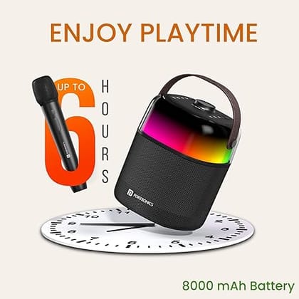 Portronics Dash 4 50W Wireless Bluetooth Party Speaker with Karaoke Mic, Upto 6 Hours Playtime, HD Sound, Bass Boost Technology (Black)