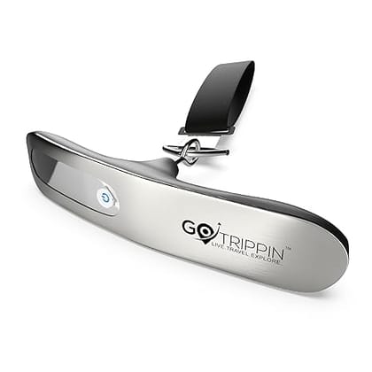 GoTrippin by Destinio Weight Machine for Luggage - 50 kg capacity, Steel body, Digital Portable Electronic Luggage Weighing Scale for home (Silver, 50 kg)