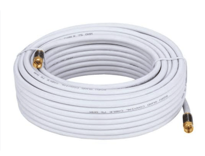  RG-6 Coax Cable 75 Ohm UV Resistance Satellite TV, settop box cabal dish 30 foot