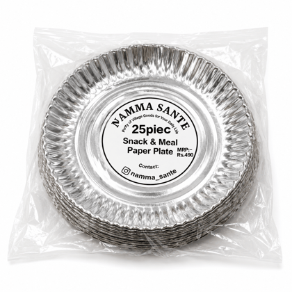 Snack & Meal Paper Plate, Medium Paper Plate, Regular Paper Plate, Multipurpose Paper Plate, Disposable Meal Plate 25piec