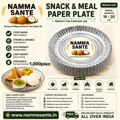 Snack & Meal Paper Plate, Medium Paper Plate, Regular Paper Plate, Multipurpose Paper Plate, Disposable Meal Plate 1,000piec 