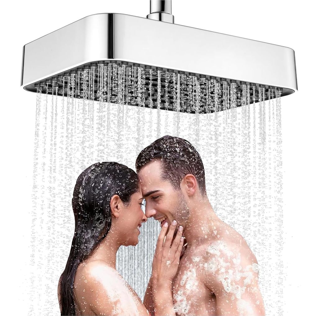 Fossa Rubbic 9x6 nch rectangular ABS overhead shower With Arm (9" With Arm)
