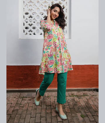 Janasya Women's Cotton Tunic ( Multicolor )
