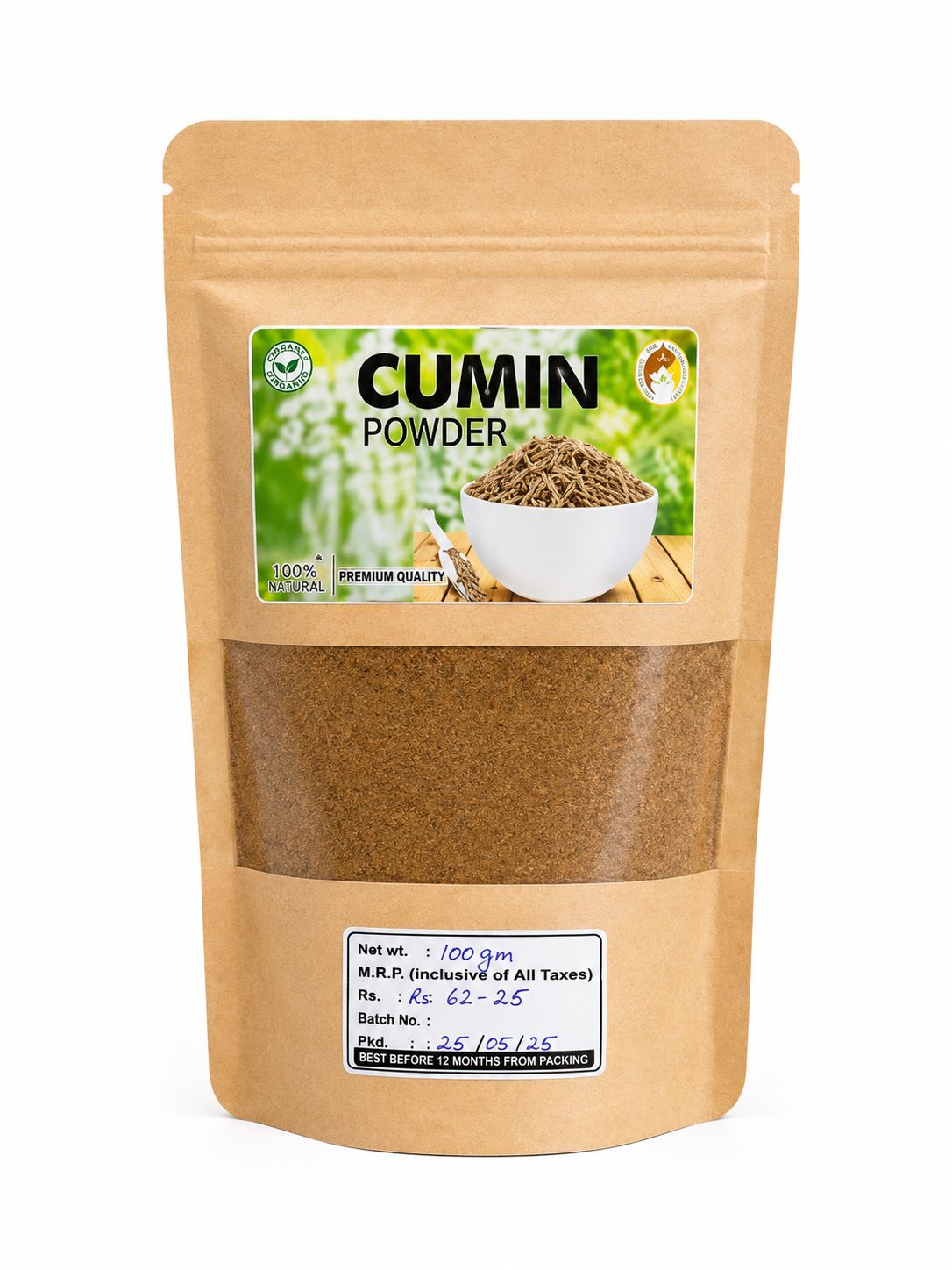 Organo Natural Ground Cumin Powder (100gm)