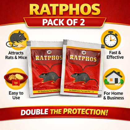 Rat Killer Powder Zinc Phosphide 80% Powerful Rat Powder | Rodenticide for Home Office Godowns | Chuha Maar 10Gx2