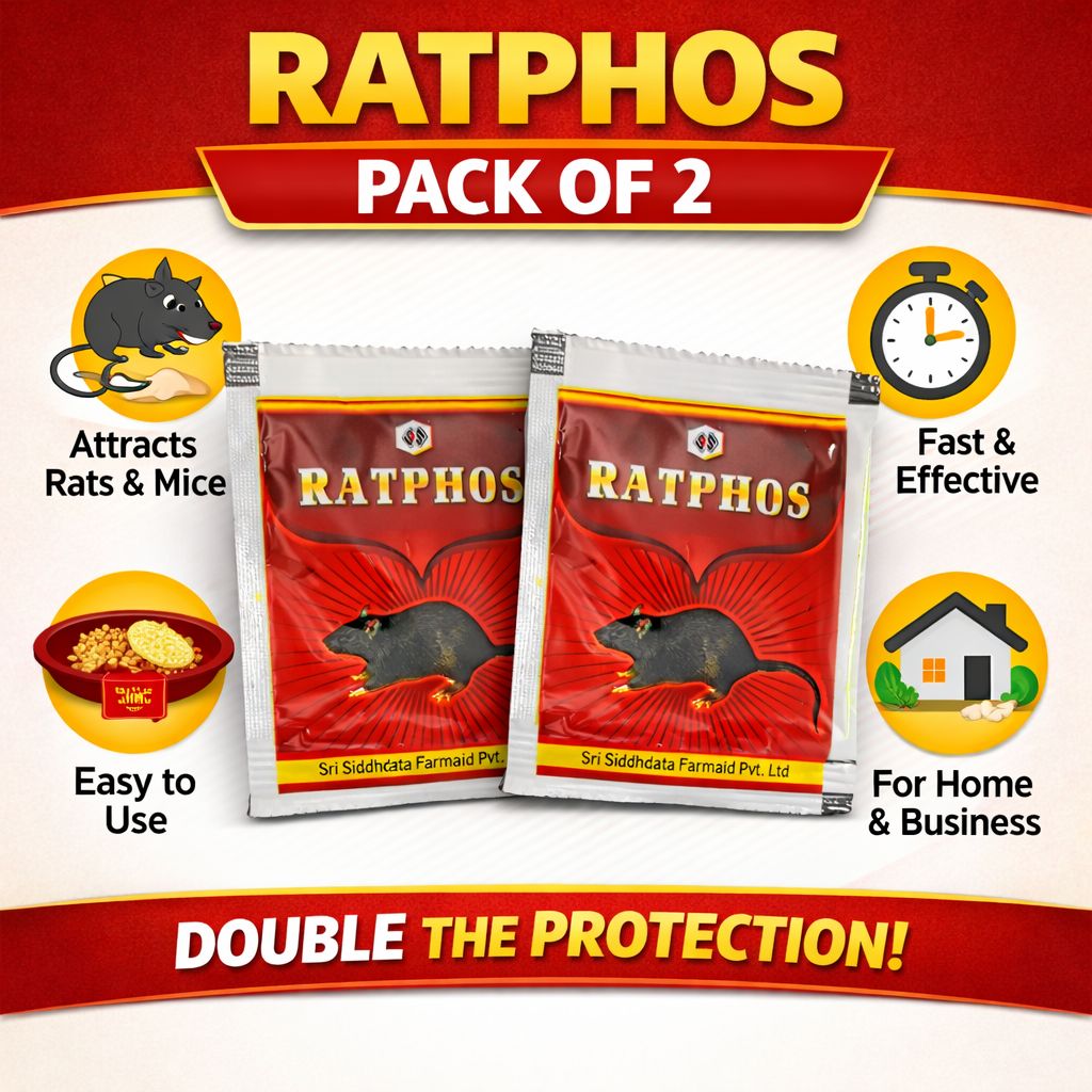 Rat Killer Powder Zinc Phosphide 80% Powerful Rat Powder | Rodenticide for Home Office Godowns | Chuha Maar 10Gx2