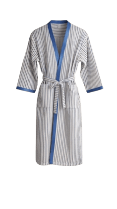 Hand Block Printed Stripe Bath Robe