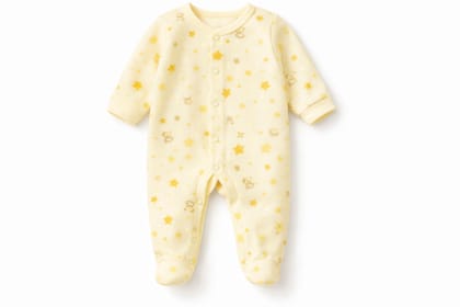 Baby Unisex Yellow Star Print Cotton Footed Sleepsuit