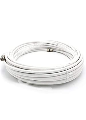 Cable For All Dth Antenna Dish Tv (Coaxial RG-6 3Ghz 75 Ohm) Compatible Cable Wire With Original Connector Pins & 10 Cable Clip (White) 10 Meter