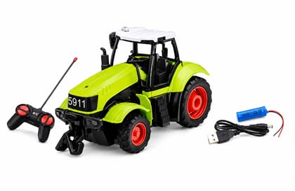 KTRS Enterprise 2.4GHz Remote Control Tractor Toy | USB Rechargeable RC Farm Tractor for Kids | Realistic Agricultural Vehicle | Forward, Reverse & Steering | Boys & Girls Age 3+
