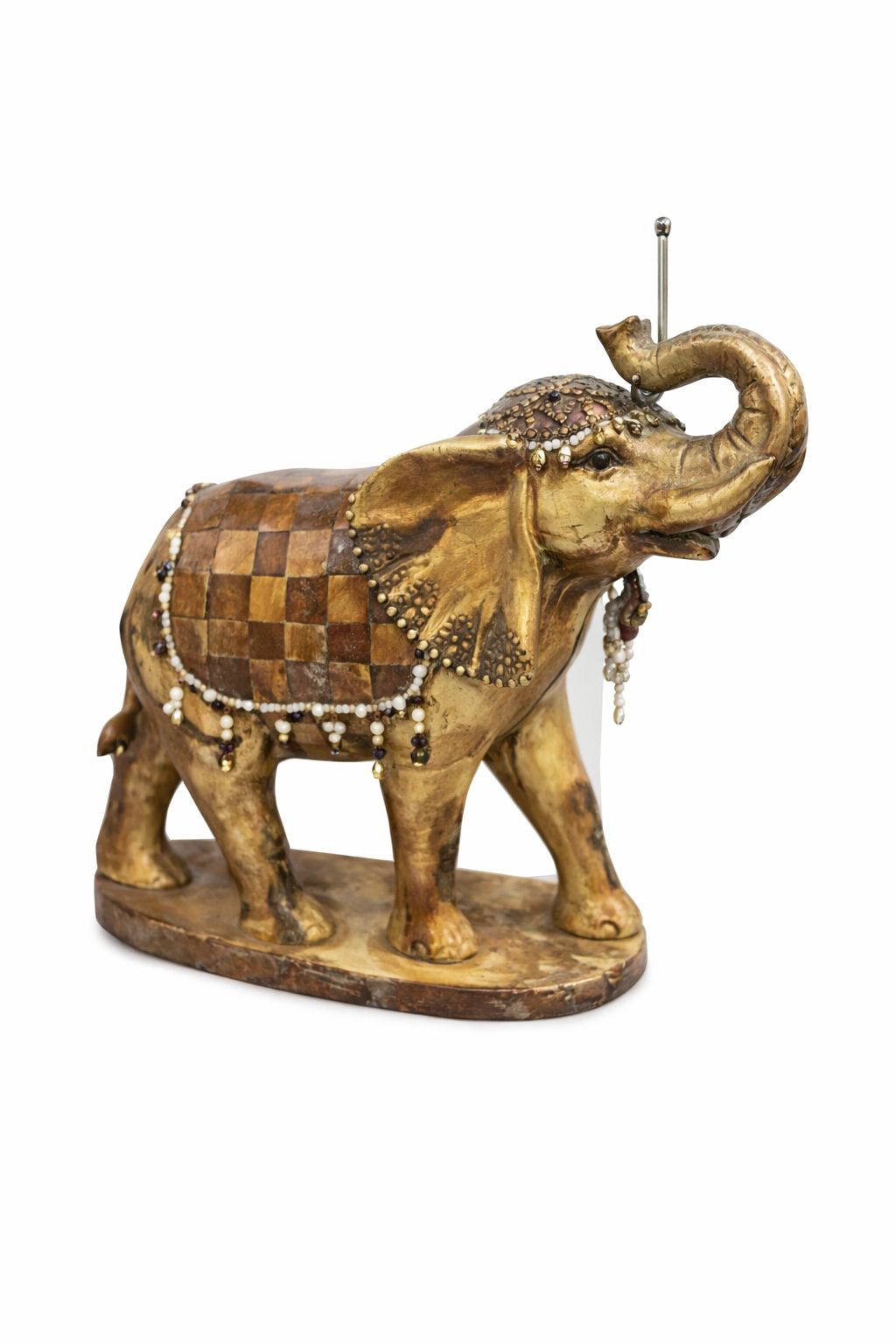 Decorative Golden Elephant Figurine with Card Holder