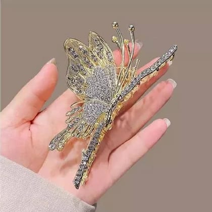 Elegant Butterfly Crystal Metal Hair Claw Clip Elegant Butterfly Crystal Metal Hair Claw Clip