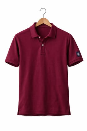 Men's Maroon Pique Polo Shirt