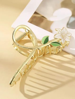 Blubby Gold Floral Metal Hair Claw Blubby Gold Floral Metal Hair Claw
