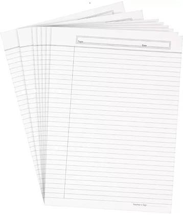 A4 Size one Side Ruled White Sheet (Pack of 100 sheets) for Project/Assignment/Practical/Homework(OSR -100 White Sheet)