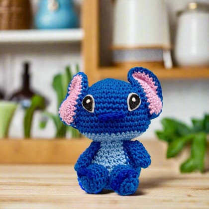 AVNYARA Handmade Crochet Stitch Plush Soft Toy, Blue Amigurumi Soft Toy, 8.5 cm x 7.5 cm, Perfect for Birthday Gifts for Girls Friends Girl Christmas Valentine Friendship Day Rakhi Gift