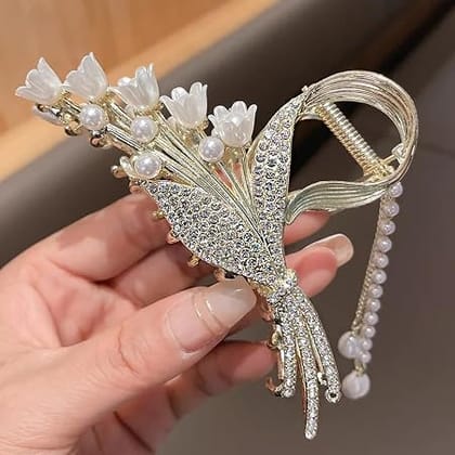 Premium Golden Swan Pearl Hair Claw Premium Golden Swan Pearl Hair Claw