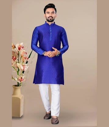 YUG ART Sea Green Silk Regular Fit Men's Kurta Pyjama Set ( Pack of 1 )