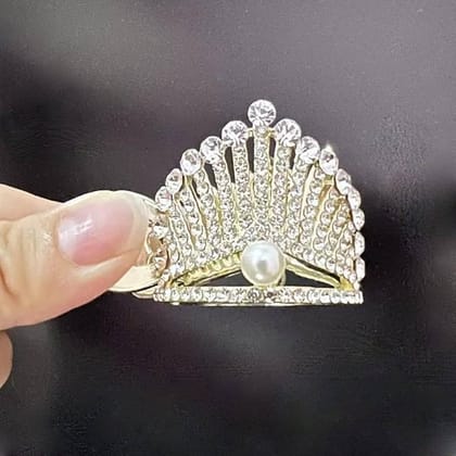 Luxury Crystal Pearl Crown Hair Claw