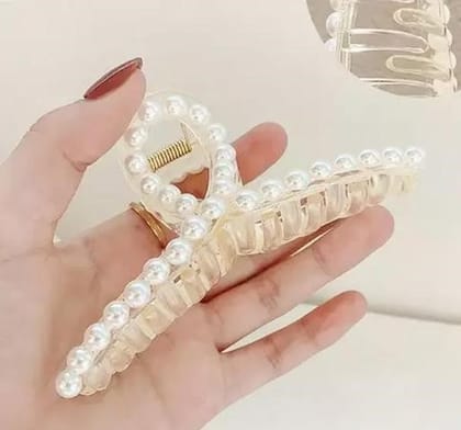 Luxury White Bubble T Shape Hair Claw 