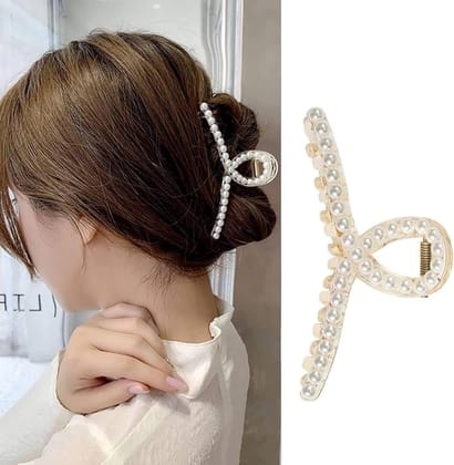 Luxury White Bubble T Shape Hair Claw 