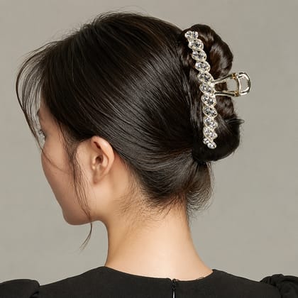 Gold Crystal Hair Claw Clip