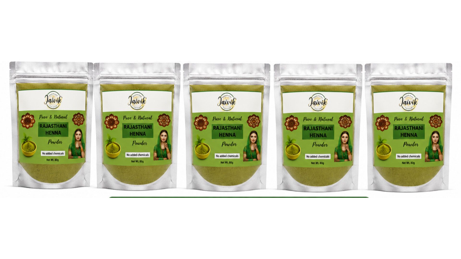 Shushraj Jaivik Rajasthani Heena Powder Combo Pack – 400g | 80g * 5 Pack