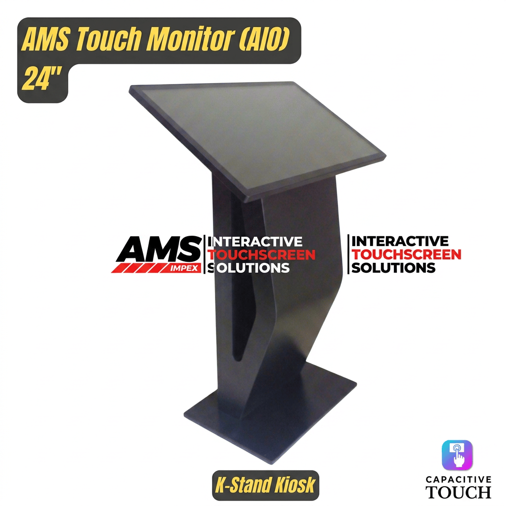 Kiosk Stand Base with 24" Inbulit Android Touch Monitor Stable Floor Standing, Multifuntional Kiosk Base | 24" Inbuilt Android Touch Monitor with Floor Kiosk