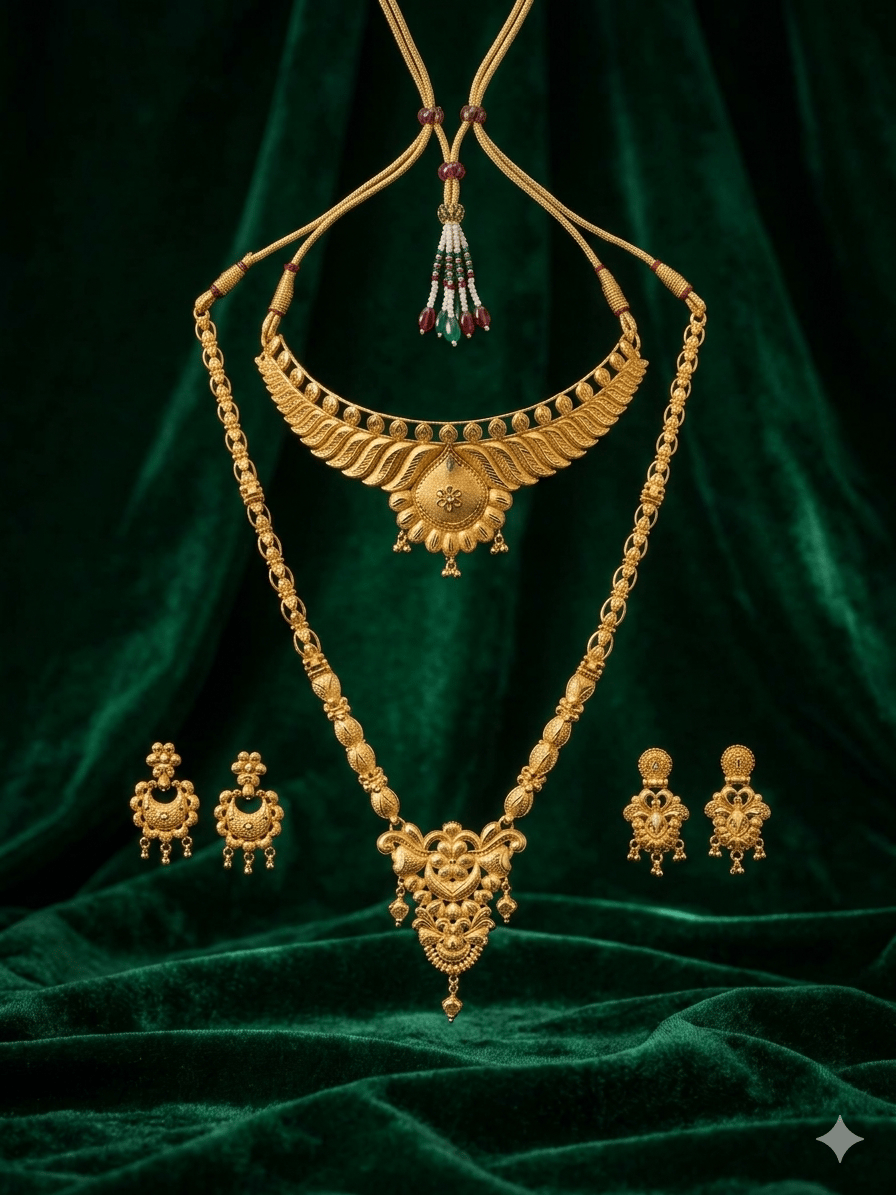 Traditional Indian Bridal Gold Necklace Set