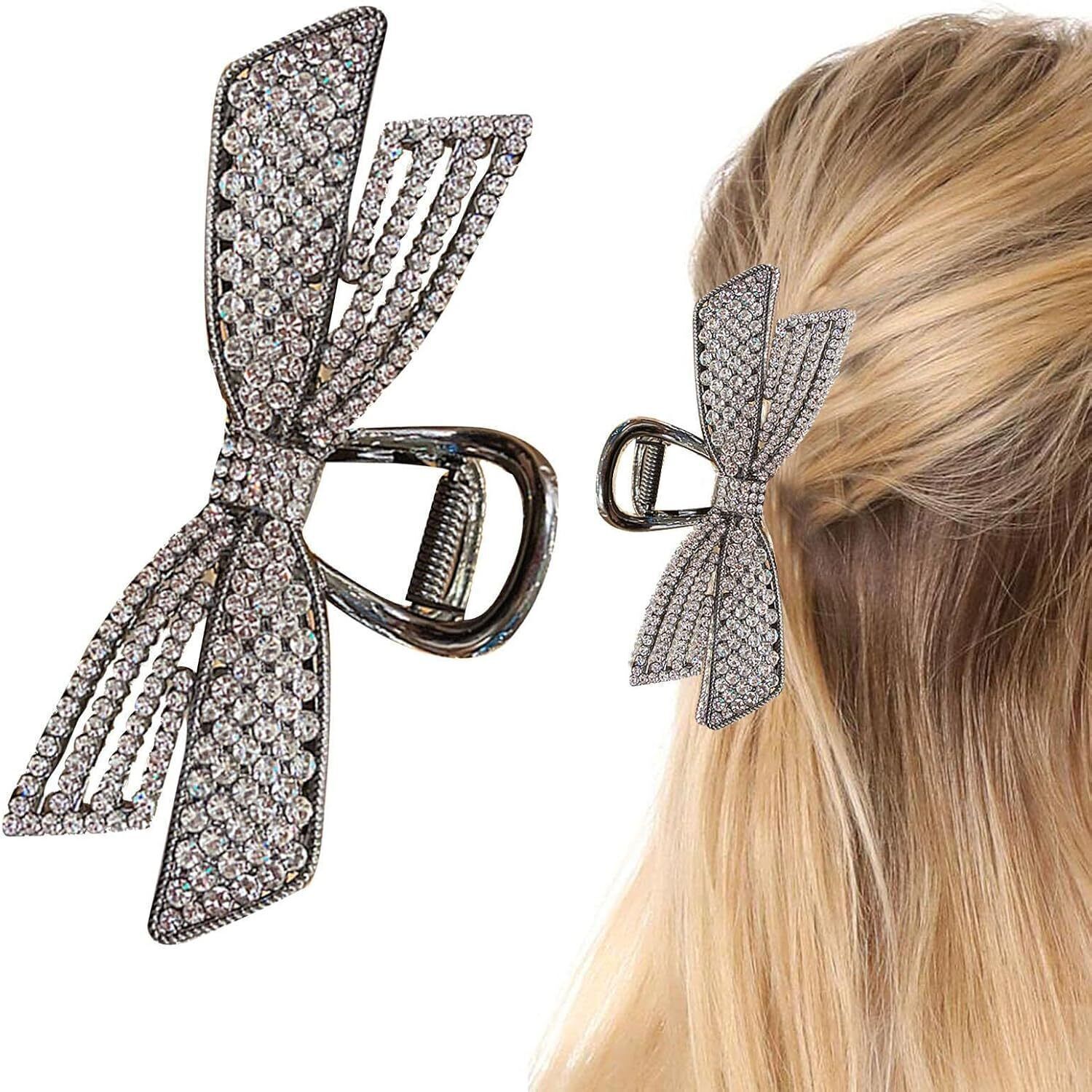 Luxury Crystal Bow Hair Claw Clip