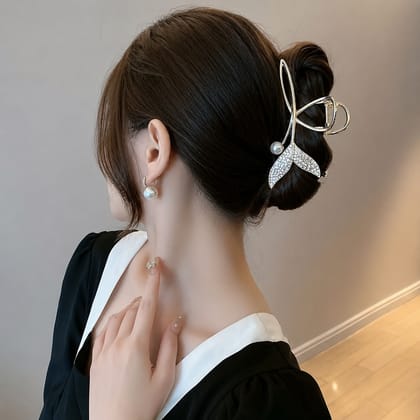 Golden Leaf Metal Hair Claw Clip