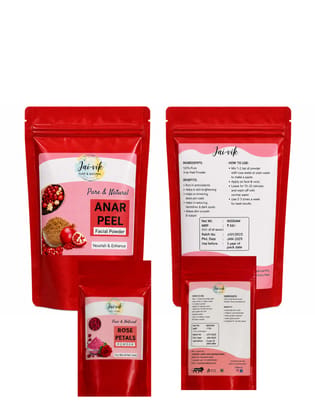 Shushraj Jaivik Anar Peel Powder (80g) + Rose Petals Powder (80g) Combo Pack - 160g