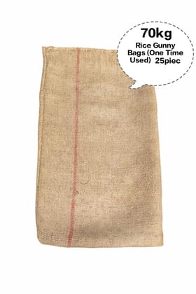 Rice Gunny Bag, Jute Rice Bag, Gunny Sack, Jute Storage Bag, Grain Storage Bag  (One Time Used) 70kg  25pieces