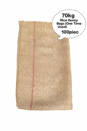 Rice Gunny Bag, Jute Rice Bag, Gunny Sack, Jute Storage Bag, Grain Storage Bag  (One Time Used) 70kg 100pieces