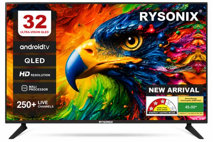 Rysonix  80 cm (32 inch) QLED HD Ready Smart Android Based TV With 20W Speaker & 1Year Warrenty !! 