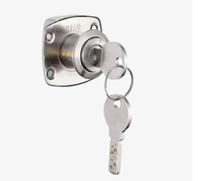 ADISON SECURA Wardrobe Lock with Dimple Key, 20mm x 25mm, Over 1 Million Combinations, Silver, Ideal for lockers and cabinets, Durable and reliabl