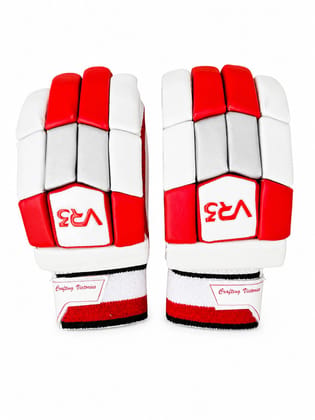 VR3 Premium Red and White Club Model Cricket Batting Gloves VR3 Premium Red and White Club Model Cricket Batting Gloves