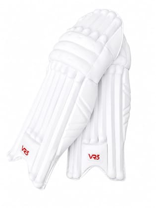 VR3 Player Edition Cricket Batting Pads - White for Right Handed Batsman Adult Size