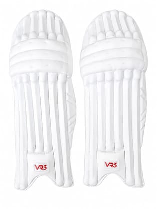 VR3 Player Edition Cricket Batting Pads - White for Right Handed Batsman Adult Size