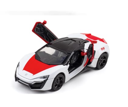 KTRS Enterprise 1:32 Die-Cast Metal Sports Car Toy with Light & Sound, Pull Back Action, Openable Doors & Hood, Collectible Model Car for Kids (3+ Years)
