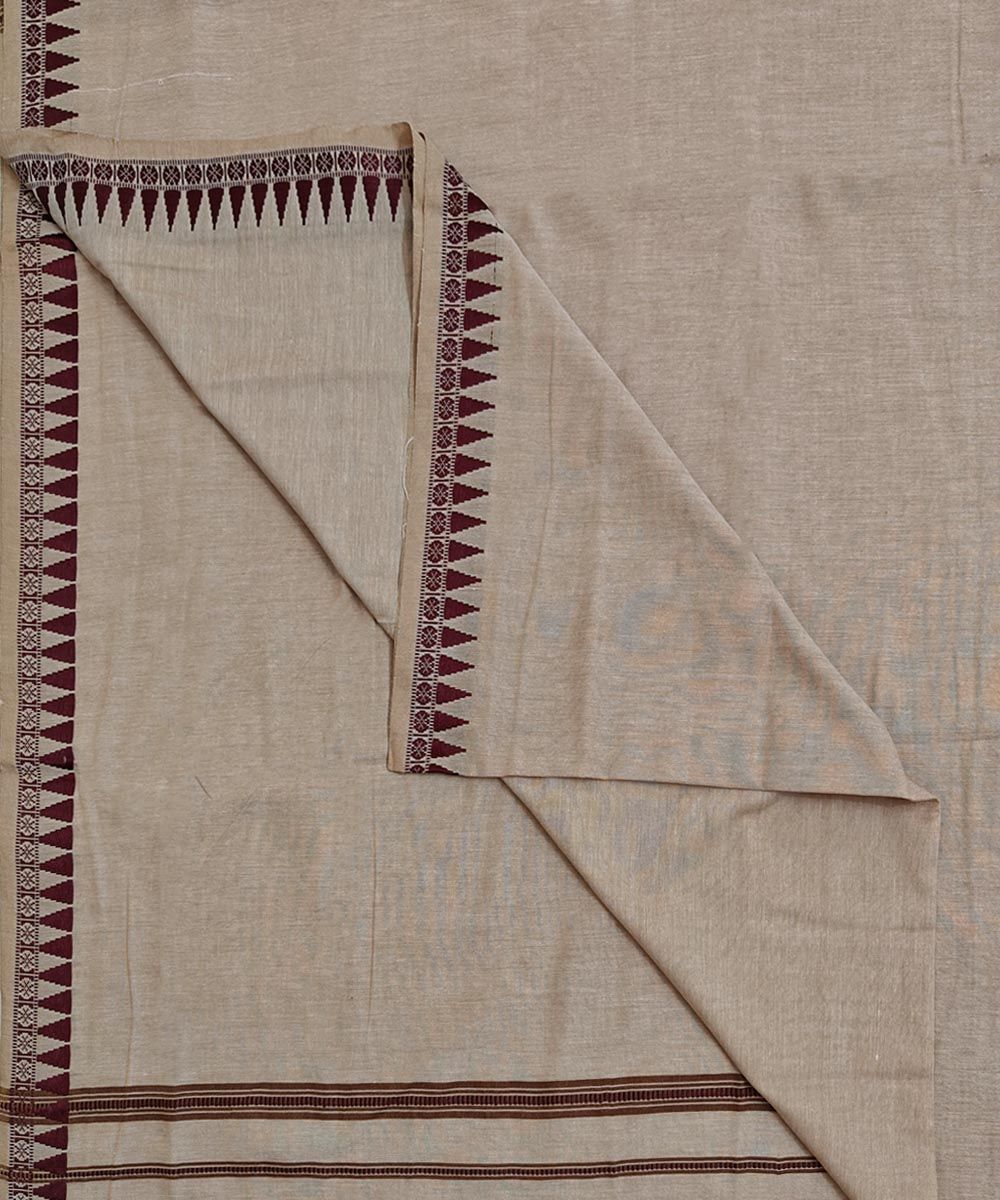 Beige Sambalpuri Handwoven Cotton Joda SFCJOD2416