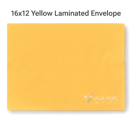 Yellow Laminated Envelope 16X12 Inch | A3 Envelope | 90 GSM Waterproof Office Document Mailing Covers | Moisture Resistant | Pack of 250